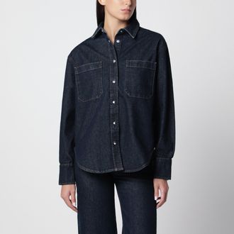 Anine Bing Camicia Samy blu in denim di cotone