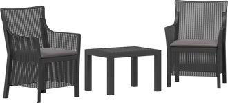 vidaXL Juego De Sal&oacute;n 3 Uds. Gris Antracita Pp Vidaxl