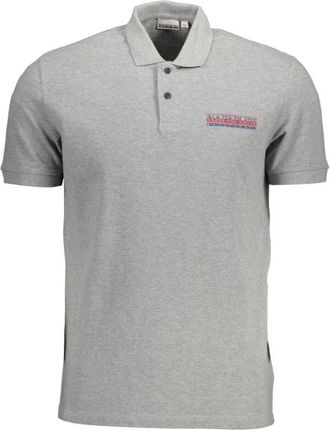 Napapijri Tops, Heren, Grijs, L, Katoen, Bruin Katoenen Heren Polo Shirt