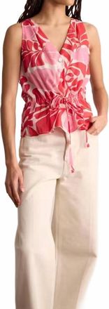 Ines De La Fressange Magda Sleeveless Top In Red/pink