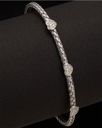 Meshmerise 18K Over Silver 0.15 Ct. Tw. Diamond Bangle Bracelet