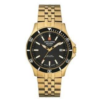 Swiss Alpine Military 7022.1117 Analoog Horloge - Heren - Accessoires - Geel - Maat: ONE Size