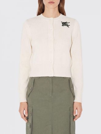Burberry Cardigan girocollo in lana merino e cashmere con logo EKD ricamato