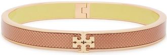 Tory Burch Medium Icon Guilloch&eacute; Enamelled 18kt Gold-plated Bracelet - M