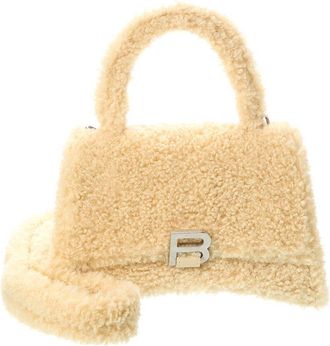 Balenciaga Hourglass Small Furry Top Handle Bag