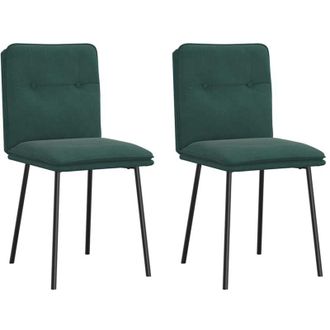 vidaXL Sedie da Pranzo 2 pz Verde Scuro in Velluto - Vidaxl