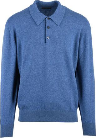 Hawico Cashmere Knit Polo Light Blue