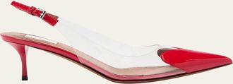 Alaia Coeur Plexi Heart-Toe Slingback Pumps