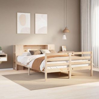 vidaXL Cama Con Estanter&iacute;a Sin Colch&oacute;n Madera Maciza De Pino 160x200cm Vidaxl
