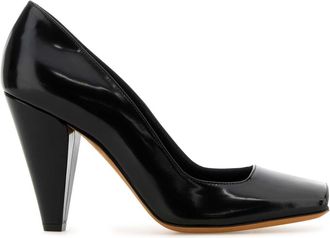 Khaite Black Leather Cedar Pumps