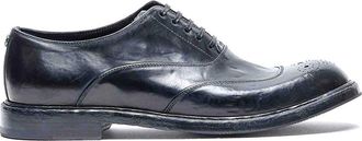 Dolce & Gabbana Black Leather Laced Up Shoes