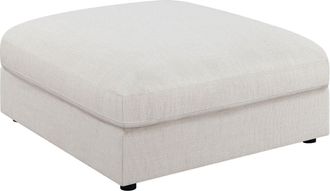 Duncan NYC Beige Square Upholstered Ottoman