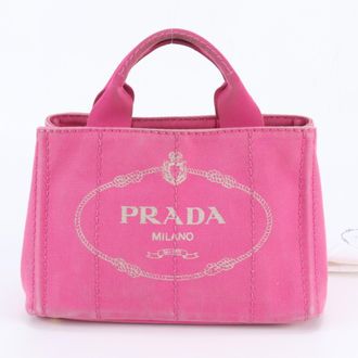 Prada Canapa Pink Canapa Handbag Tote Bag (Pre-Owned)