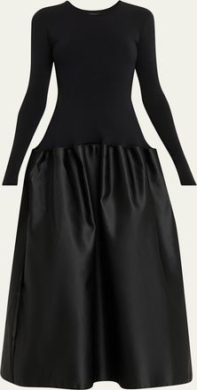 FFORME Catrin Drop-Waist Duchesse Satin Maxi Dress