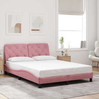 vidaXL Estructura De Cama Sin Colch&oacute;n Terciopelo Rosa 120x200 Cm Vidaxl
