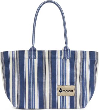 Isabel Marant Rectangular Stripe Tote Bag with Zippered Closure
