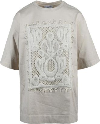Dondup Beige Women Cotton Oversize T-shirt