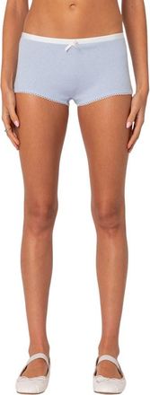 Edikted Mariana Pointelle Stitch Microshorts in Light-Blue at Nordstrom, Size Medium