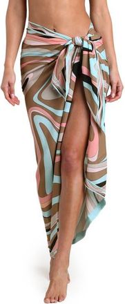 L'agence Abstract Swirl Cover-Up Maxi Skirt in Brown Multi at Nordstrom