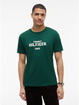 Tommy Hilfiger Mens Classic Hilfiger Logo T-Shirt - Ornamental Green - XXL