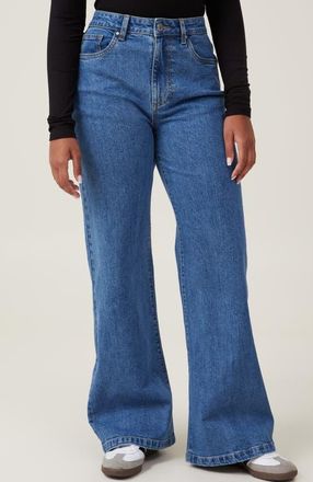 Cotton On Womens Curvy Stretch Wide Jean in Sea Blue at Nordstrom, Size 00