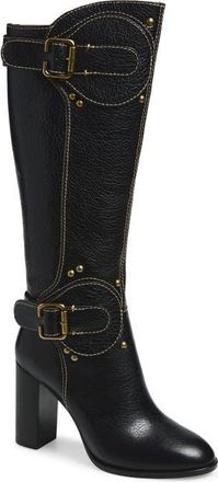 Jeffrey Campbell Chantel Knee High Boot in Black Crinkle Bronze at Nordstrom, Size 7.5