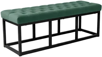 Clp Banco Polson Tapizado En Terciopelo Verde 120 Cm