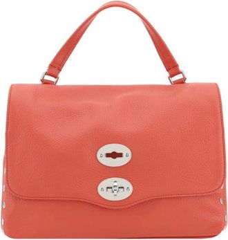 Zanellato Tassen, Dames, Rood, ONE Size, Leer, Dagelijkse Postina Schoudertas