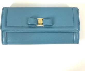 Ferragamo Pre-owned Wallets, female, Blue, Size: ONE SIZE Pre-owned Leather wallets