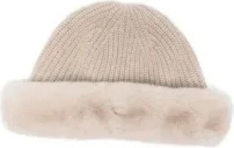 Yves Salomon Bonnet 18x 25cm - Dames - Hoeden - Beige - ONE Size - Accessoires