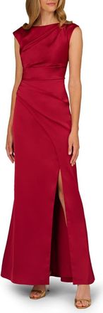 Aidan Mattox Sleeveless Satin Gown in Matador Red at Nordstrom, Size 18