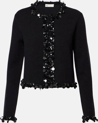 Tory Burch Kendra sequined wool and cashmere cardigan