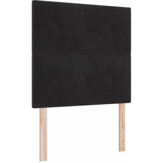 vidaXL Cama Tipo Box Spring Con Colch&oacute;n Negro 90 X 200 Cm Terciopelo Vidaxl