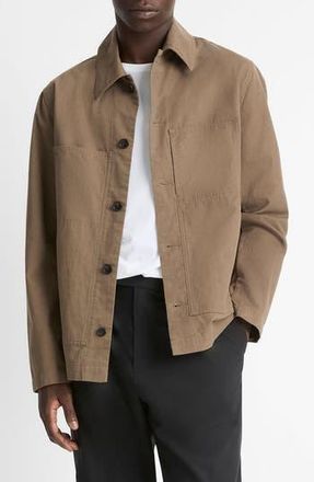 Vince Cotton & Linen Chore Jacket in Shroom at Nordstrom Rack, Size Xx-Large