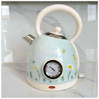 OEM Hervidor El&eacute;ctrico Retro Pintado, Hervidor El&eacute;ctrico Para Hervir T&eacute;, Hervidor El&eacute;ctrico Dom&eacute;stico De Acero Inoxidable 304, Azul