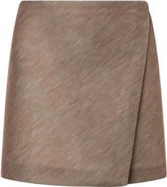 Philosophy di Lorenzo Serafini mélange-effect wrap mini skirt - women - Elastane/Polyester - 44 - Brown