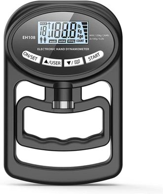 OEM Dinam&oacute;metro Manual Digital - Capacidad 180 Kg - Mango Ajustable - Pantalla Lcd Recargable Usb - Para Rehabilitaci&oacute;n Fitness Y Medici&oacute;n De Fuerza - 1 U