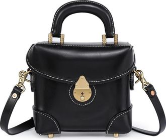 OLD TREND Azalea Genuine Leather Vintage Box Crossbody in Black at Nordstrom