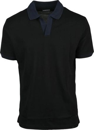 Emporio Armani Black Cotton Regular Polo Shirt