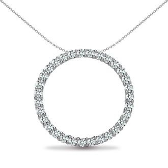 Jewelco London 18ct White Gold 1ct Diamond Ring of Fire Charm Pendant - 18P134