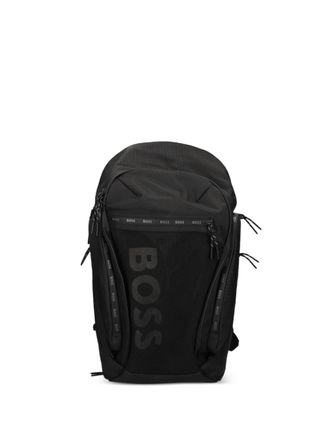 BOSS logo-detail backpack - Black