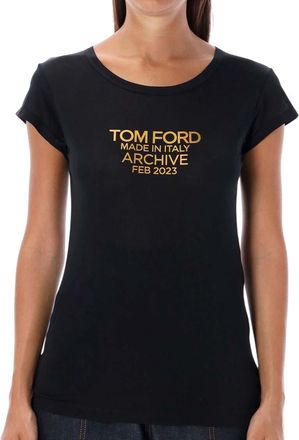Tom Ford Black Crew Neck Logo T-shirt