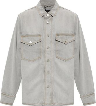 AllSaints Overhemden, Heren, Grijs, L, Denim, Albin Denim Shirt