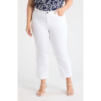 Jones New York Lexington High Waist Crop Jeans in Soft White at Nordstrom, Size 18W
