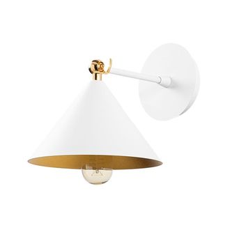 Wonderlamp Aplique de pared blanco forma c&oacute;nica y pantalla ajustable