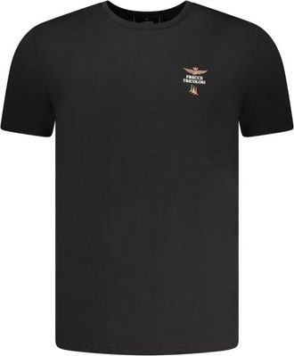 Aeronautica T-shirt met ronde hals - Heren - T-shirts - Zwart - L - Katoen - Tops