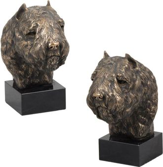 OEM Bouvier De Flandres - Estatuilla De Perro, Busto Sobre Base De Piedra, Escultura, Trofeo Para La Exposici&oacute;n Canina Art-dog