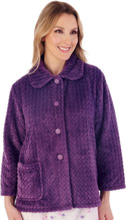 Slenderella BJ02315-PP Womens Purple Bed Jacket Dressing Gown XXLarge