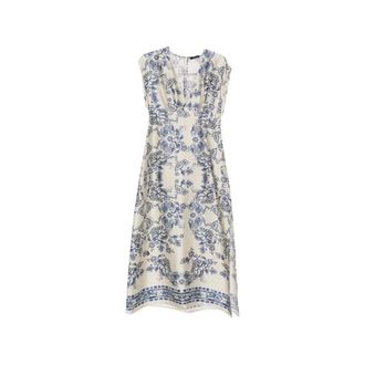 Liu Jo Midi Dresses, female, Multicolor, Size: XL V-neck Dress