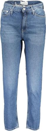 Calvin Klein High-Waisted Washed-out Katoenen Jeans - Dames - Slim Fit Jeans - Blauw - W25 - Katoen - Jeans